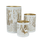 Decoris Iron Lantern Set of 3pcs 20cm - White/Gold
